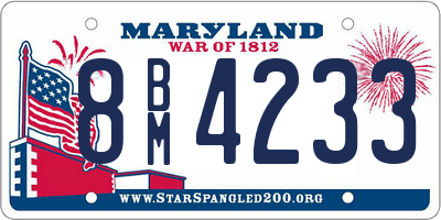 MD license plate 8BM4233