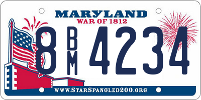 MD license plate 8BM4234