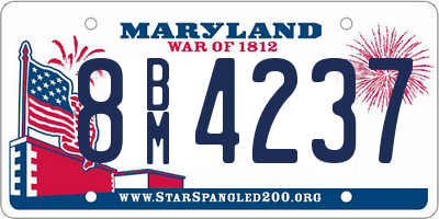 MD license plate 8BM4237