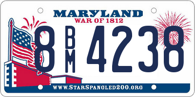 MD license plate 8BM4238