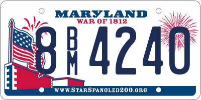 MD license plate 8BM4240