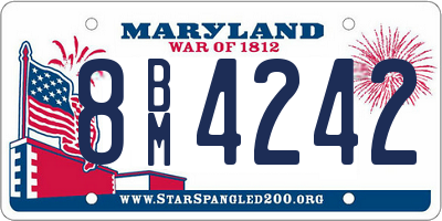 MD license plate 8BM4242