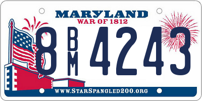 MD license plate 8BM4243