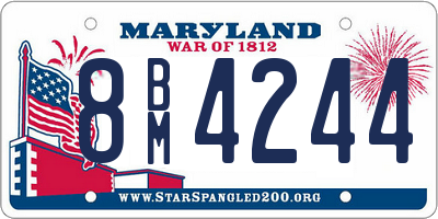 MD license plate 8BM4244