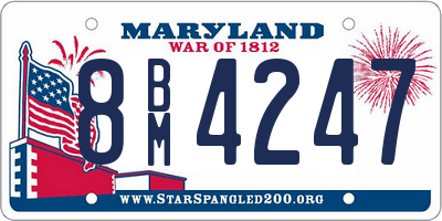 MD license plate 8BM4247