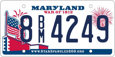 MD license plate 8BM4249