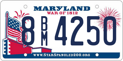 MD license plate 8BM4250