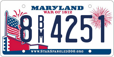 MD license plate 8BM4251