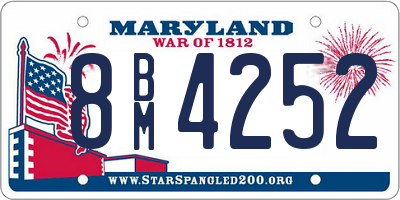 MD license plate 8BM4252