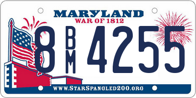 MD license plate 8BM4255