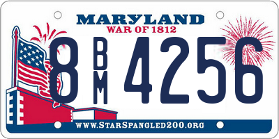 MD license plate 8BM4256