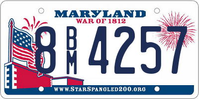 MD license plate 8BM4257