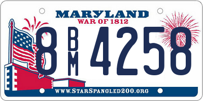 MD license plate 8BM4258