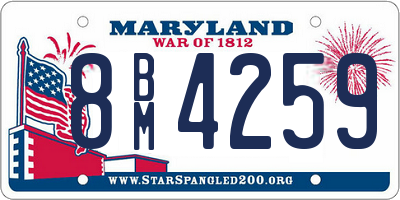 MD license plate 8BM4259