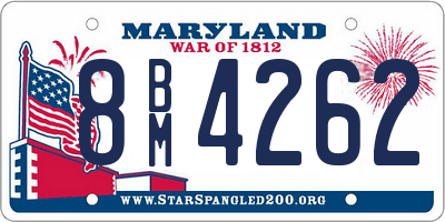 MD license plate 8BM4262