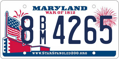 MD license plate 8BM4265