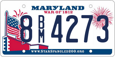 MD license plate 8BM4273