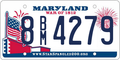 MD license plate 8BM4279