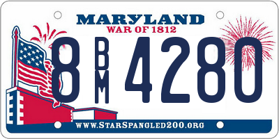 MD license plate 8BM4280