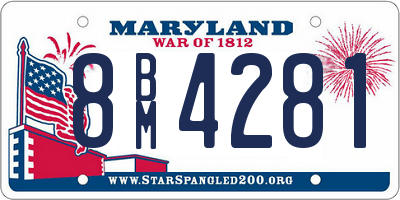 MD license plate 8BM4281