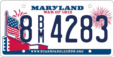 MD license plate 8BM4283