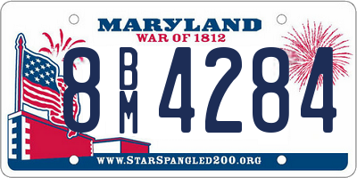 MD license plate 8BM4284