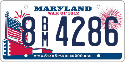 MD license plate 8BM4286