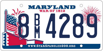 MD license plate 8BM4289