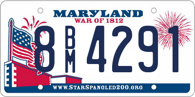 MD license plate 8BM4291