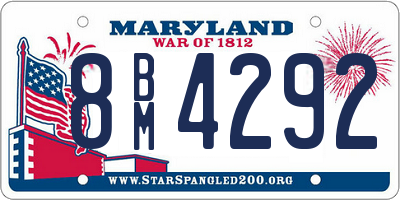 MD license plate 8BM4292