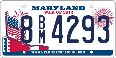 MD license plate 8BM4293