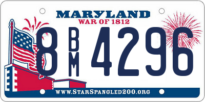 MD license plate 8BM4296