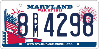 MD license plate 8BM4298