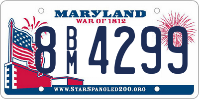 MD license plate 8BM4299