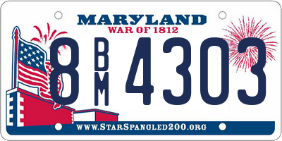 MD license plate 8BM4303