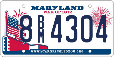 MD license plate 8BM4304