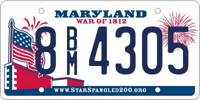 MD license plate 8BM4305