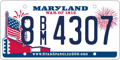 MD license plate 8BM4307