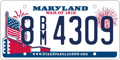 MD license plate 8BM4309