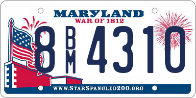 MD license plate 8BM4310