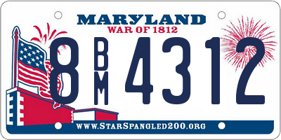 MD license plate 8BM4312