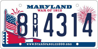 MD license plate 8BM4314