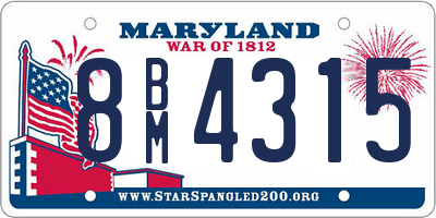 MD license plate 8BM4315