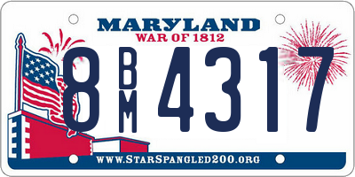 MD license plate 8BM4317