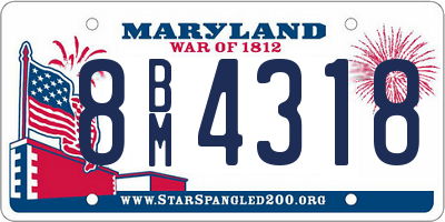 MD license plate 8BM4318