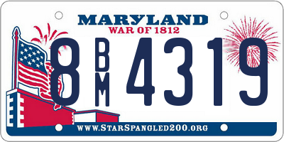 MD license plate 8BM4319