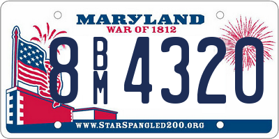 MD license plate 8BM4320