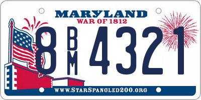 MD license plate 8BM4321