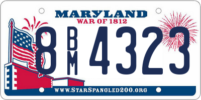 MD license plate 8BM4323