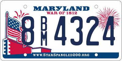 MD license plate 8BM4324